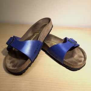 Blue Birkenstock Madrid Sandals, EUC